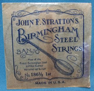 Vintage Strattons Birmingham Banjo String 186 1/2 1st