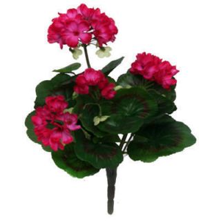 Artificial silk Geranium bush Deep Pink 30cm flowers