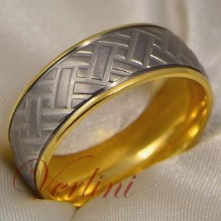 Titanium Ring 14k Gold Mens Wedding Band Bridal Jewelry Matte Tire 