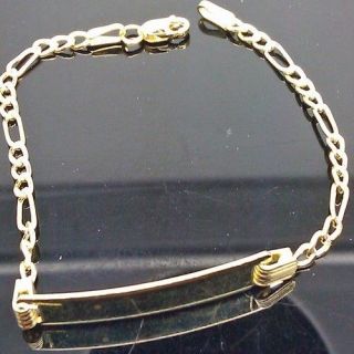10K Pure/Shiny Yellow Gold Thick Link Chain Name Engraving Baby 