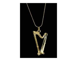 Lyon and Healy Concert Harp   24K Gold Plated Necklace