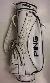 Vintage Ping golf bag cart white staff RARE good condition