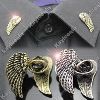 Vintage Beautiful Angel Wings Halo Goldtone Brooch Pin
