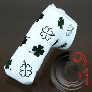Clover White x Green Golf Putter cover Headcover Fits Scotty Cameron 