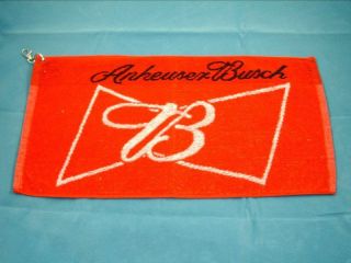 New Budweiser golf towel clips to golf bag