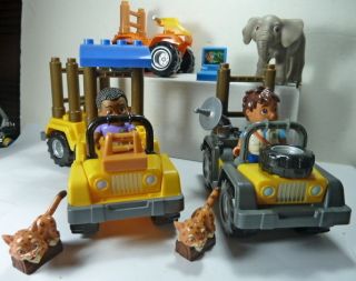 Mega Bloks Go Diego Go Lot of Assorted Figures Animals Jeeps ATV 