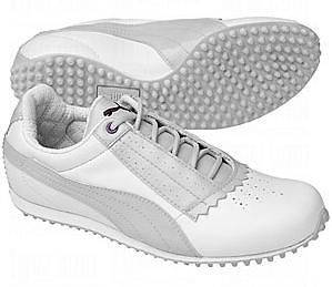 Puma Pin Cat Womens Spikeless Golf Shoes White/Silver