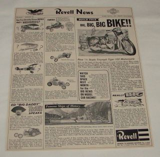 1964 ad~ REVELL NEWS V.1 #10 ~ Big Daddy Roth, Big Bike