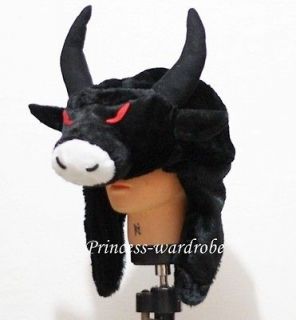 Halloween Black Buffalo Bull Cow Ox Cattle Hat Costume Free Size Gift 