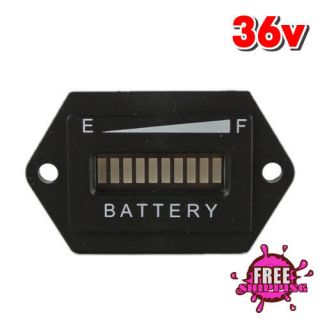 New 36 Volt LED Golf Cart Digital Battery State of Charge Indicator 