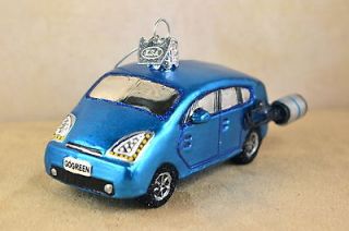 Blue Electric Car Noble Gems Glass Christmas Ornament NEW