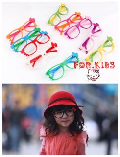   Glasses Frames Bow Tie Knot For Girls Kids Red Pink Blue Green No Lens