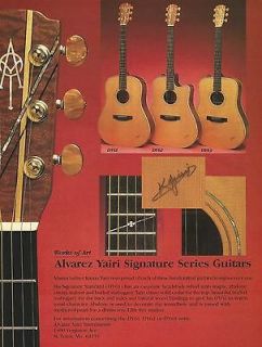 1986 Alvarez Yairi Signature Series DY61 DY62 DY63 Guitar Promo Ad