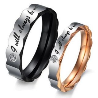 Fashion lace Titanium Steel Promise Ring Couple Wedding Bands Lover 
