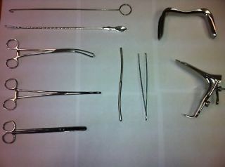 Gynecology Surgical Instruments Kit Forceps , Speculum, curettes 