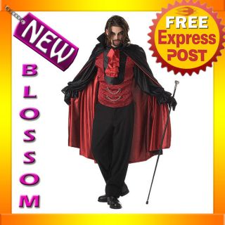   Count Bloodthirst Vampire Dracula Halloween Fancy Dress Costume + Cape