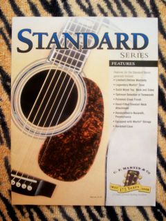 RARE 2007 MARTIN STANDARD ACOUSTIC GUITAR BROCHURE W/ FEATURES AND 