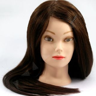   HEAD 85% Human Real Hair 22 Long Hairdressing Salon Equipment E013