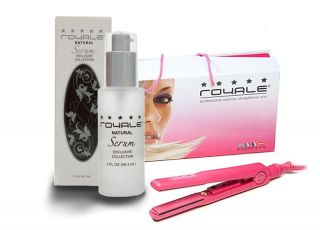  Hair Straightener Tourmaline Pro Hot Pink With Hair Serum Flat Iron