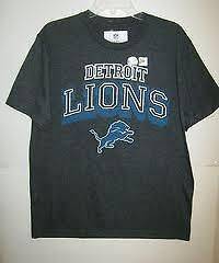 New Detroit Lions Tshirt T Shirt Gray Light Blue Megatron S 2XL NFL 