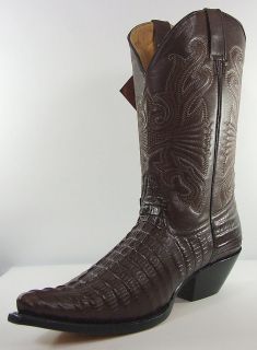 Grinders Carolina Croc Tail Dark Brown Leather Premium Mexican Cowboy 