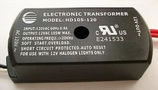 105 WATTS ELECTRONIC LOW VOLTAGE HALOGEN TRANSFORMER 120V   12V