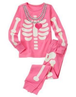 New Gymboree Womens Skeleton Halloween Pajamas Sleepwear Glow in the 