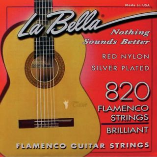 LA BELLA 820 RED NYLON FLAMENCO CLASSIC GUITAR STRINGS