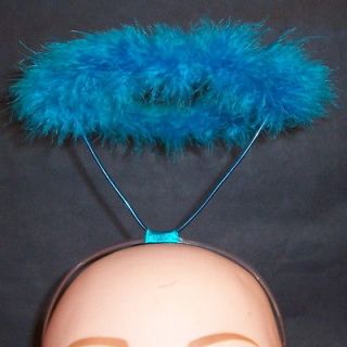   Blue Marabou Feather Halo Halos Halloween Costume Headband Adult Child