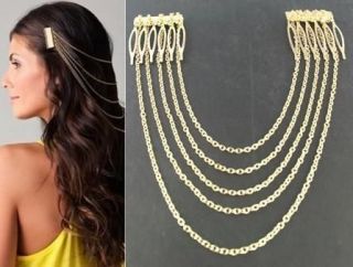   style fashion Egyptian Gold silver Hair Comb Chain Clip accessories