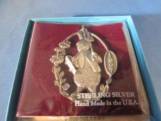 Hand & Hammer Sterling Beatrix Potter 1997 Peter Rabbit Ornament In 