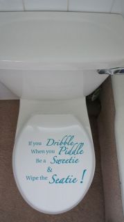 Toilet Seat Sticker, Quote Toilet Humour, Wall Art sticker, bathroom 