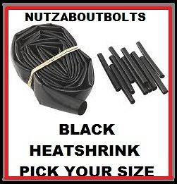 black heat shrink tubing/sleevin​g 1.2/1.6/2.4/3.​2/4.8/6.4/9.5 