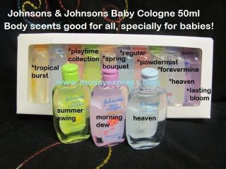 Original Johnsons Baby Cologne Gentle Perfume complete 10 scents n a 