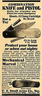 1918 Ad Knife Pistol Cartridge Arms Weapon Soldier War   ORIGINAL 