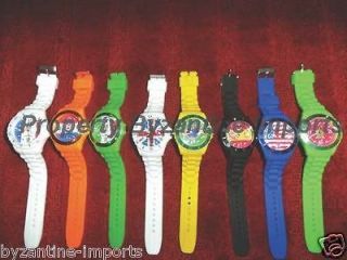 Silicone Flag Watch Silicon Italy Spain USA UK Olympics ICE Style 