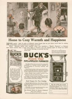 1920 Buck Stove & Range Co furnaces cozy warmth AD