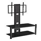 Black TV Stand Flat Screen 46 Inch Television Entertainment Center NEW 