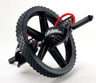 LifeLine USA Power Wheel 4 PW 2C Ab Roller & Core Exerciser  Black w 
