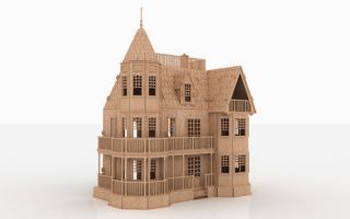 LTH 3D Puzzle Laser Plan Doll House Pattern CNC Router DXF Dollhouse 