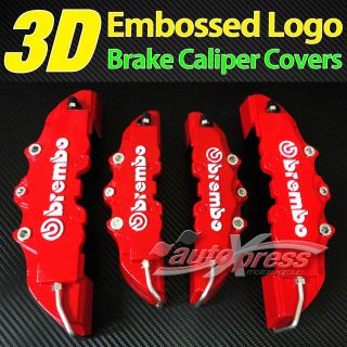 3D NEW Brembo RACING Disc Brake Caliper Covers 4 Pieces Set FRONT and 