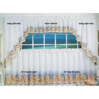 Voile Sheer Curtain 36 inch Tier and Swag Set Kitchen