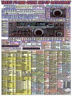 YAESU FT 2000 AMATEUR HAM RADIO DATACHART 8 1/2 x 11