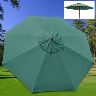 Patio 8 Rib 9FT Umbrella Cover Canopy Green Replacement Top Beach 