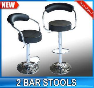 New Set Of Black Bar Stool 2 Counter Pub Kitchen Adjustment BarStools 