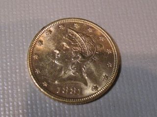 1881 $10 GOLD EAGLE NICE UNCIRCUALTED PIECE SHIPPING INCLUDED