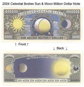 One Million Dollars Sun & Moon Bill Notes Qty. 2 money