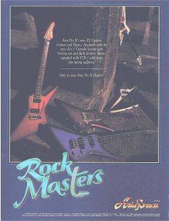 ARIA PRO II PINUP PRINT AD vtg 80s Guitar ZZ Custom Bass ROCK MASTERS
