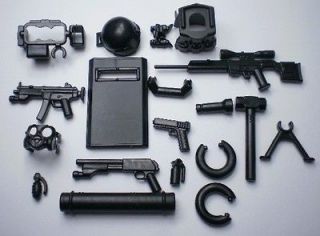   ) custom swat team helmet weapson gun police army 15 parts for lego