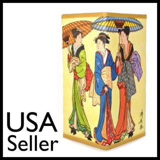  GEISHA PAPER WALLET Bi Fold Asian Lady Checkbook Cover Oriental Women